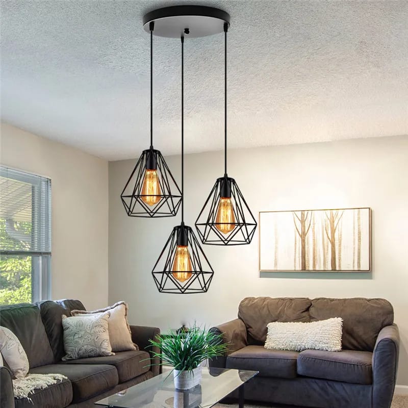 Elegant black pendant light with bulb 