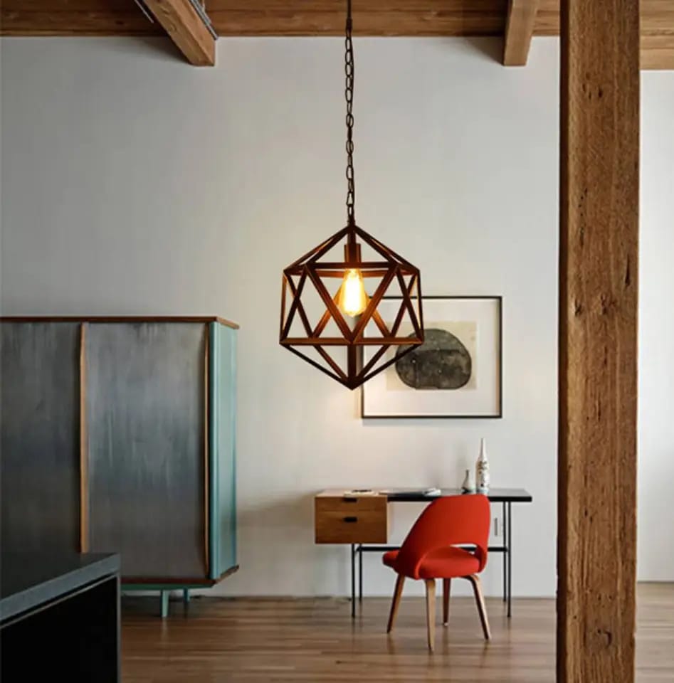 Elegant black pendant light with bulb